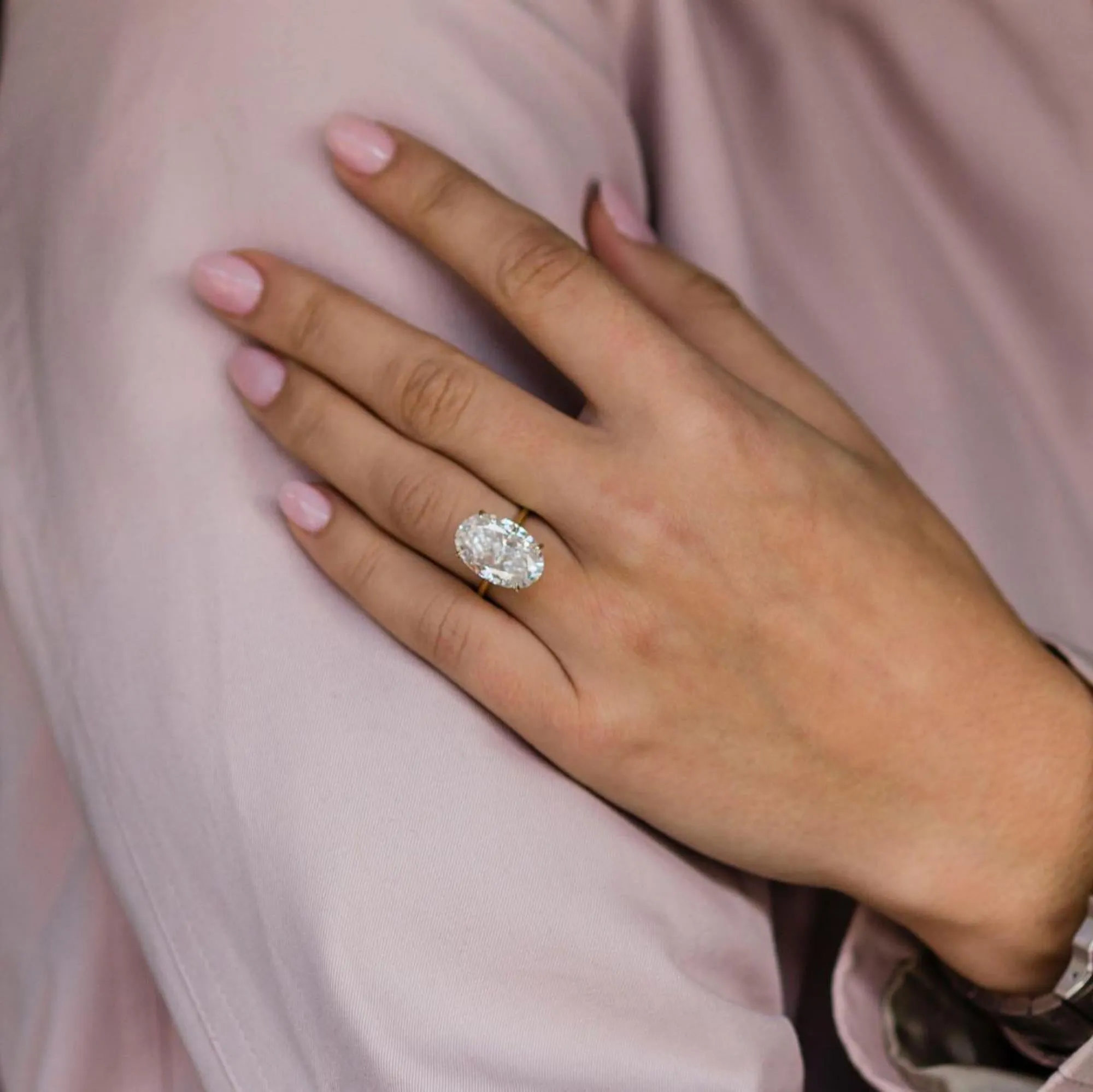 10 carat Hidden halo Oval cut engagement ring solitaire oval Moissanite ring