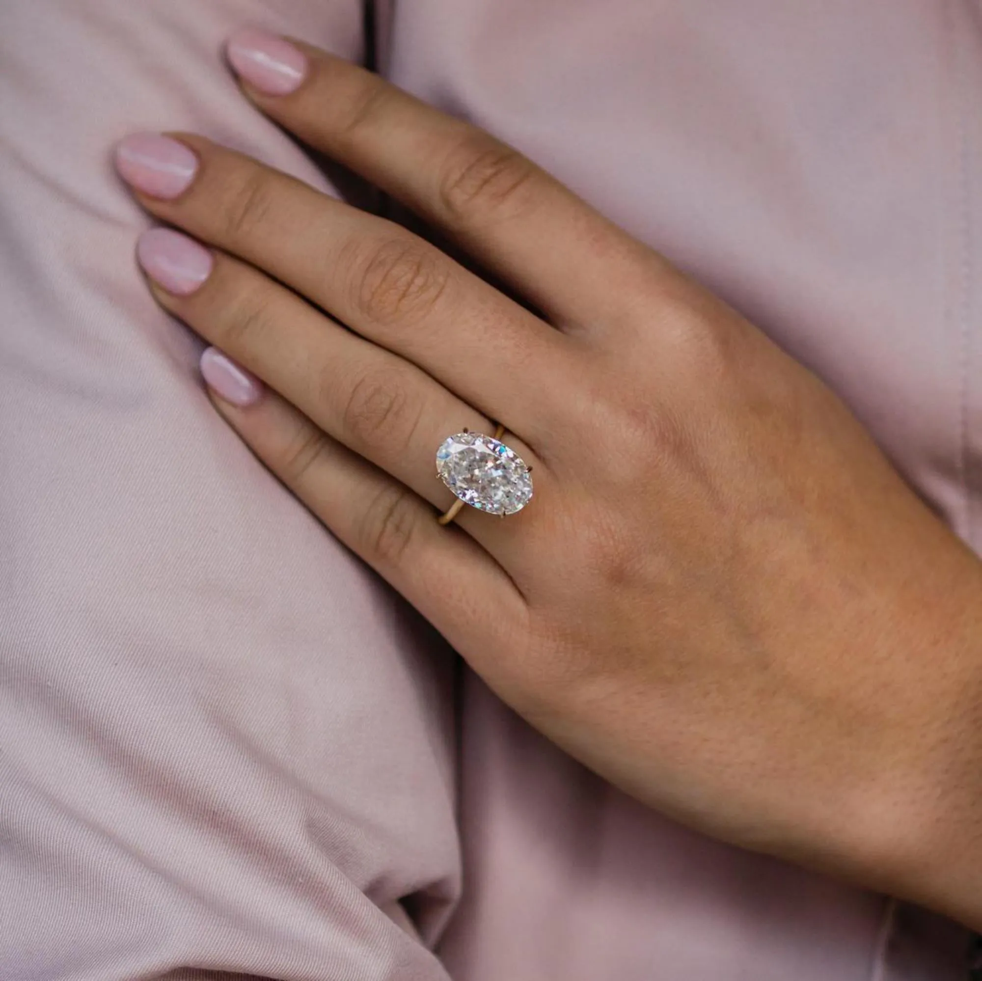 10 carat Hidden halo Oval cut engagement ring solitaire oval Moissanite ring
