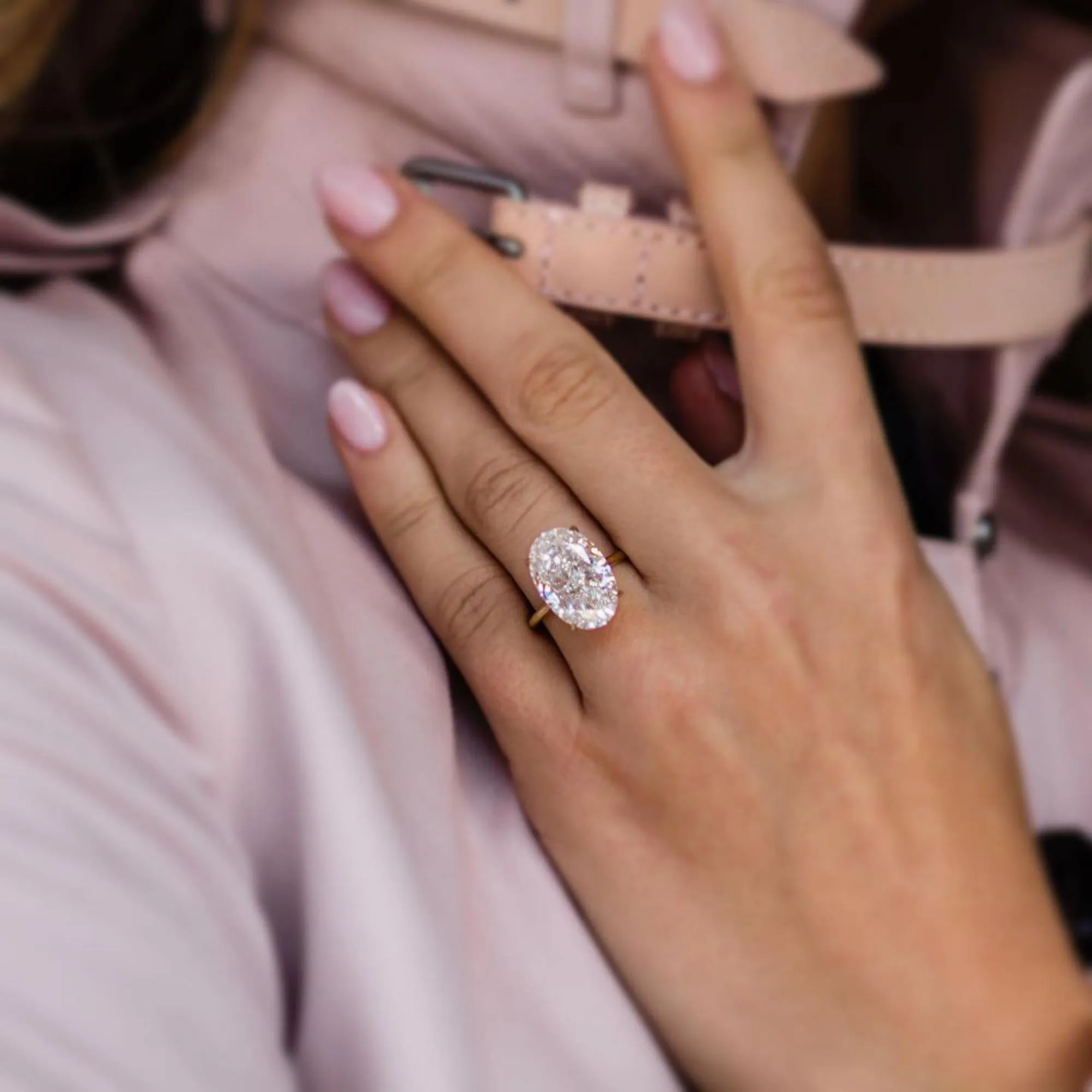 10 carat Hidden halo Oval cut engagement ring solitaire oval Moissanite ring