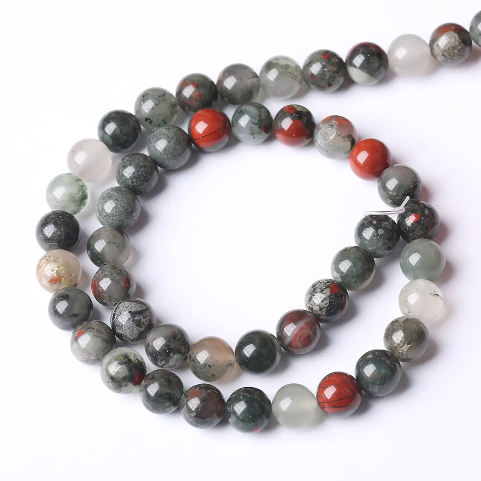 10MM 36PCS Natural Stone African Bloodstone Beads for Jewelry Making DIY Bracelet Energy Crystal Healing Power 10mm
