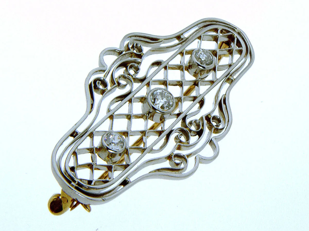 1930s Platinum & Diamond Pin