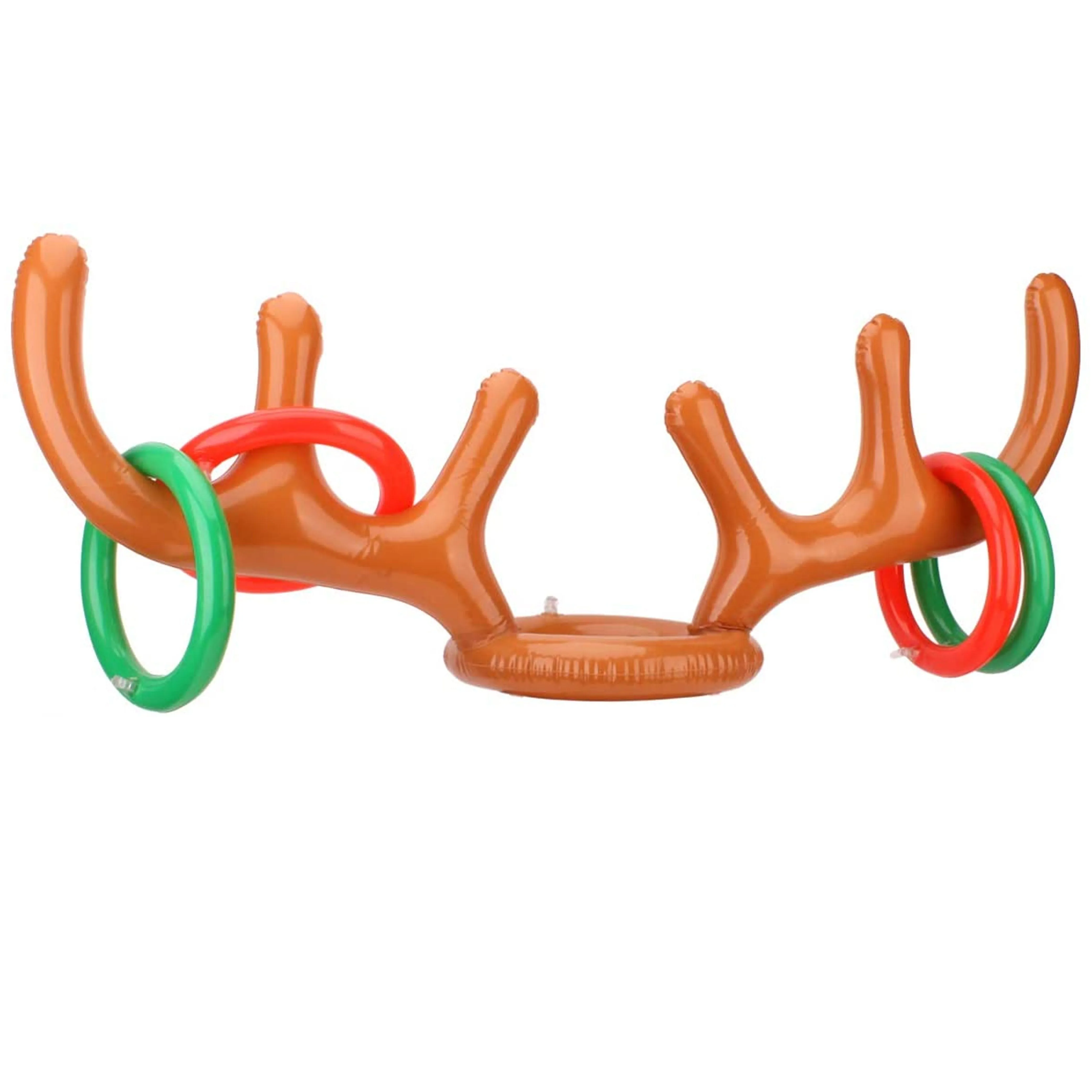 2 Sets Reindeer Ring Toss Inflatable Antlers Game Xmas Props Fun Toy Christmas