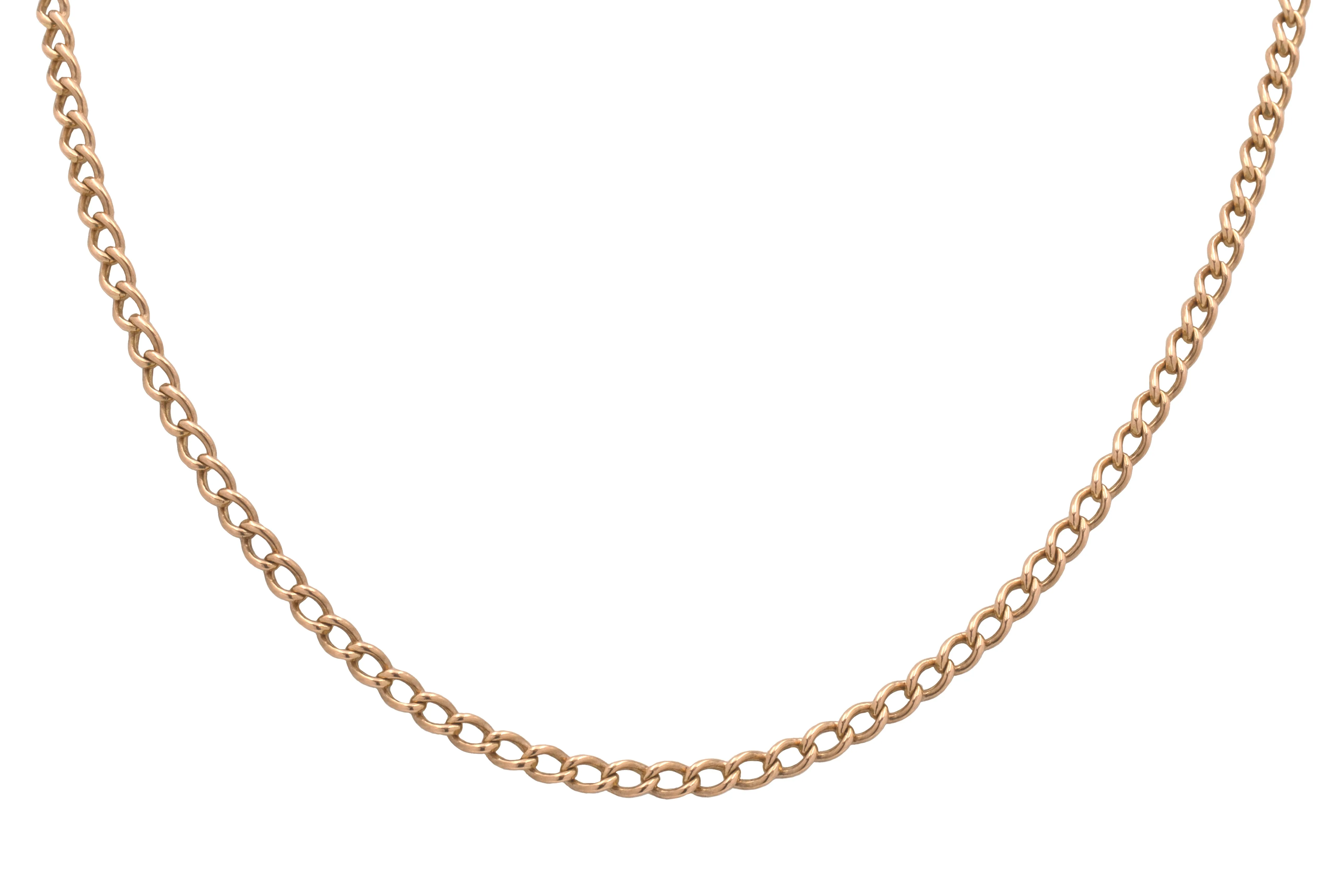 26.5" Antique 9ct Gold Curb Chain, 17.2g