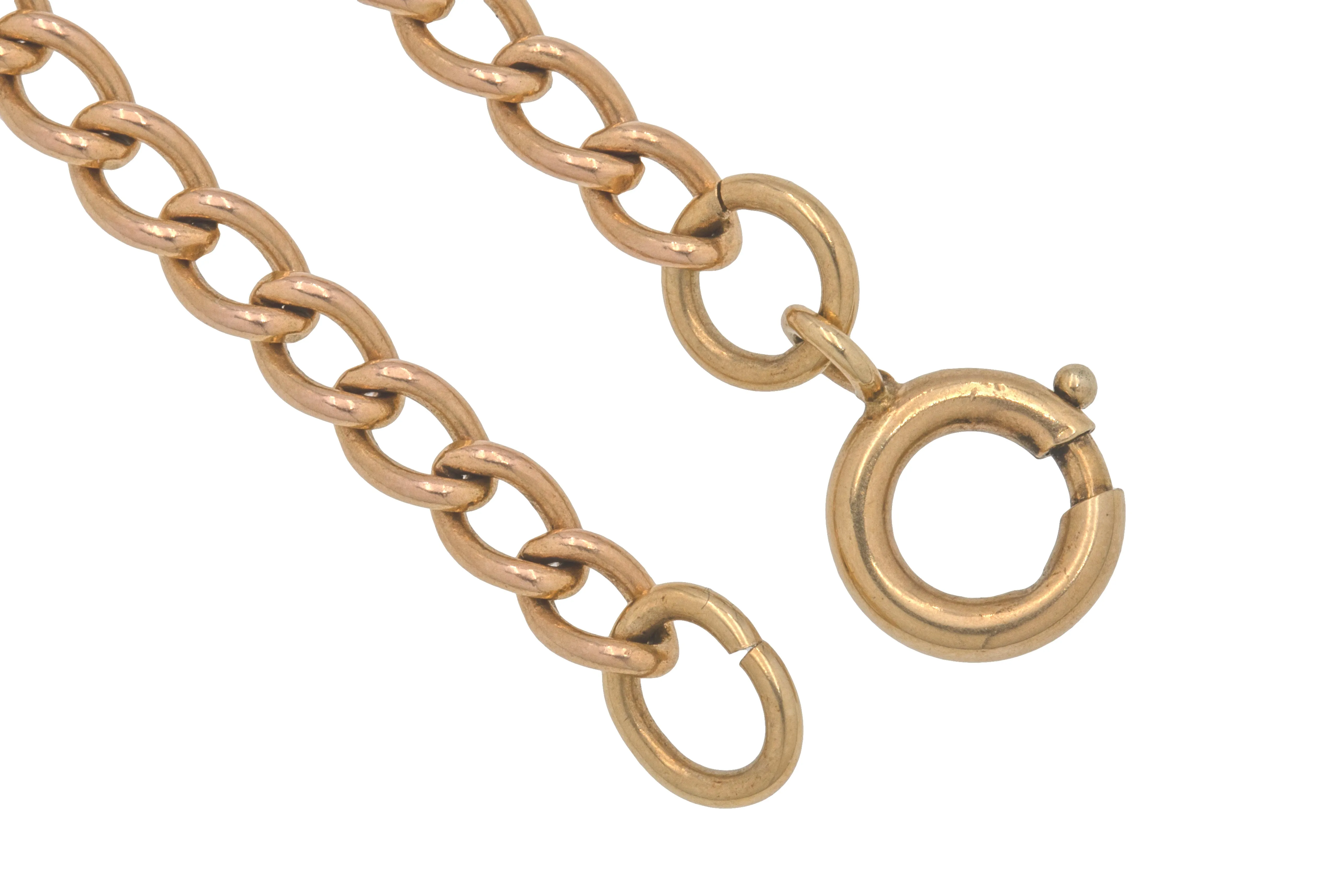 26.5" Antique 9ct Gold Curb Chain, 17.2g