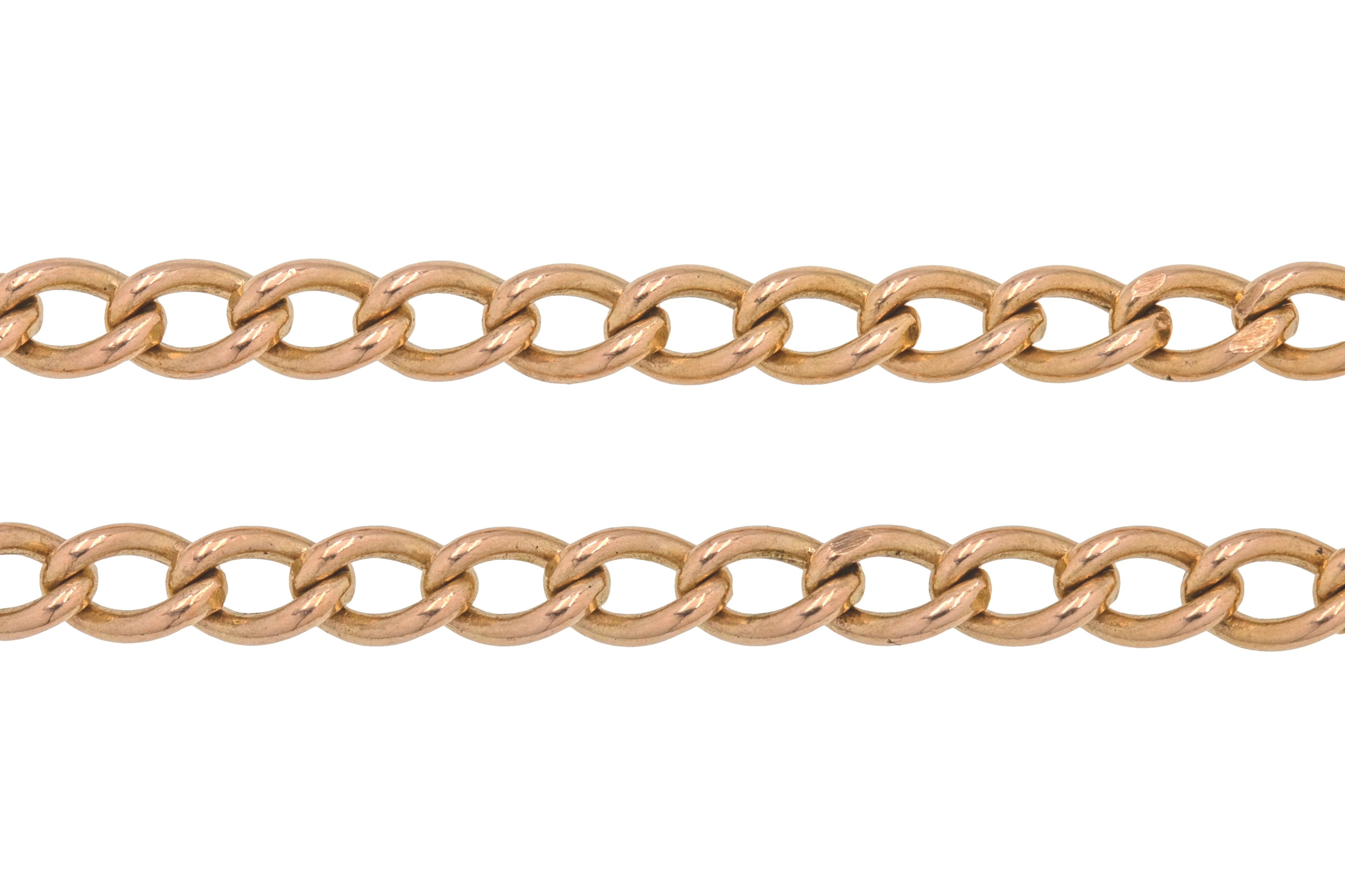 26.5" Antique 9ct Gold Curb Chain, 17.2g