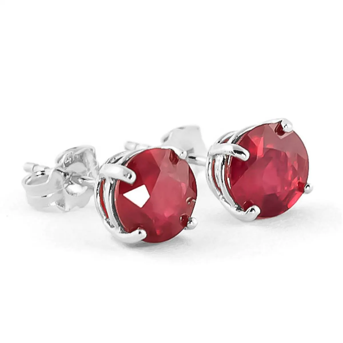 3.5 Carat 14K Solid White Gold Enthusiastic Best Ruby Earrings