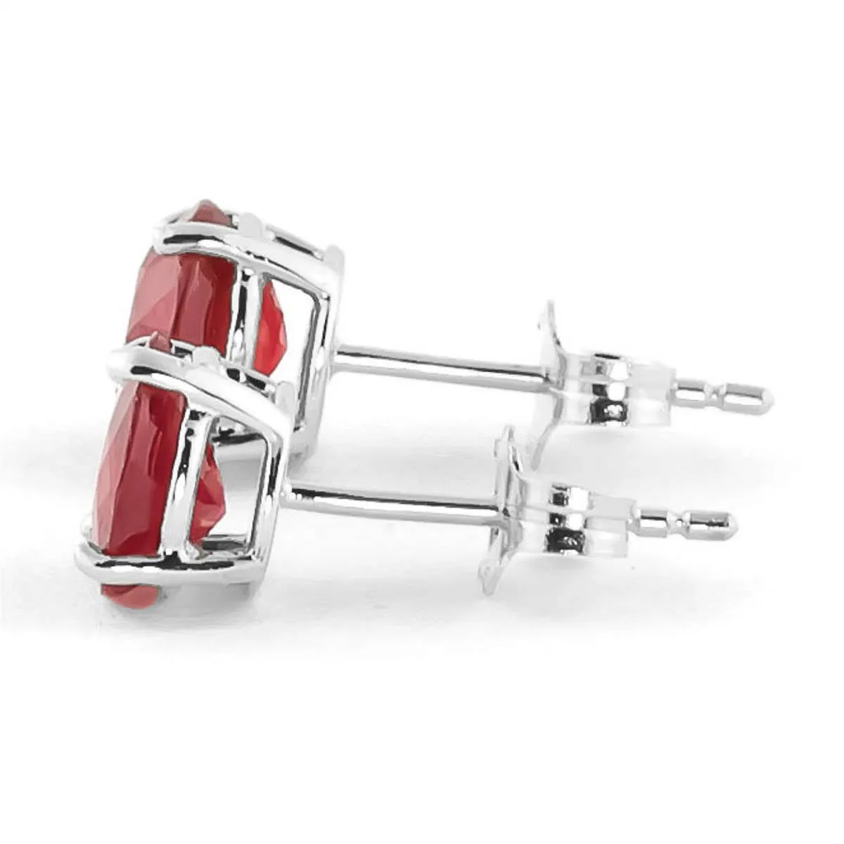 3.5 Carat 14K Solid White Gold Enthusiastic Best Ruby Earrings