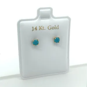 4mm Turquoise CZ Studs