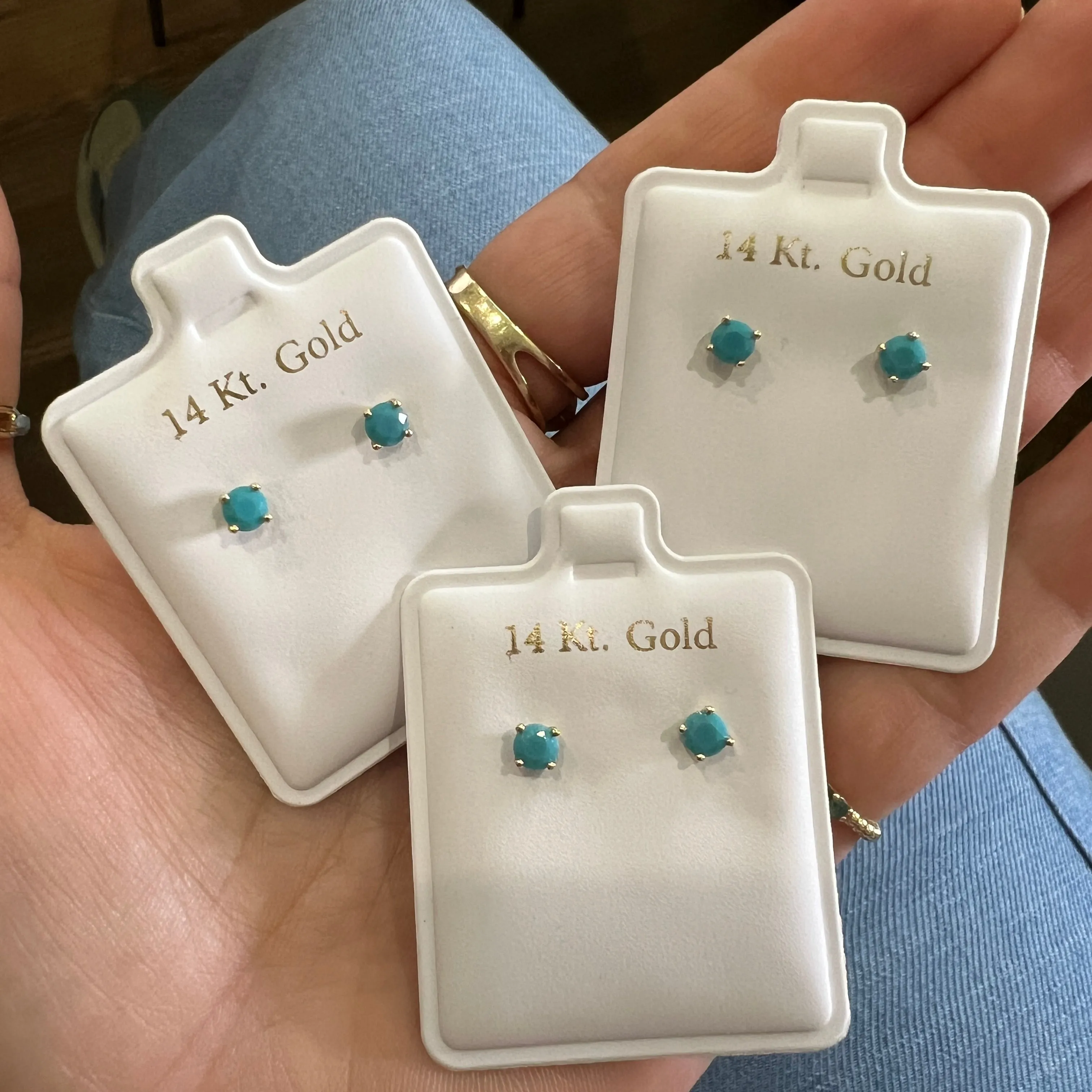 4mm Turquoise CZ Studs