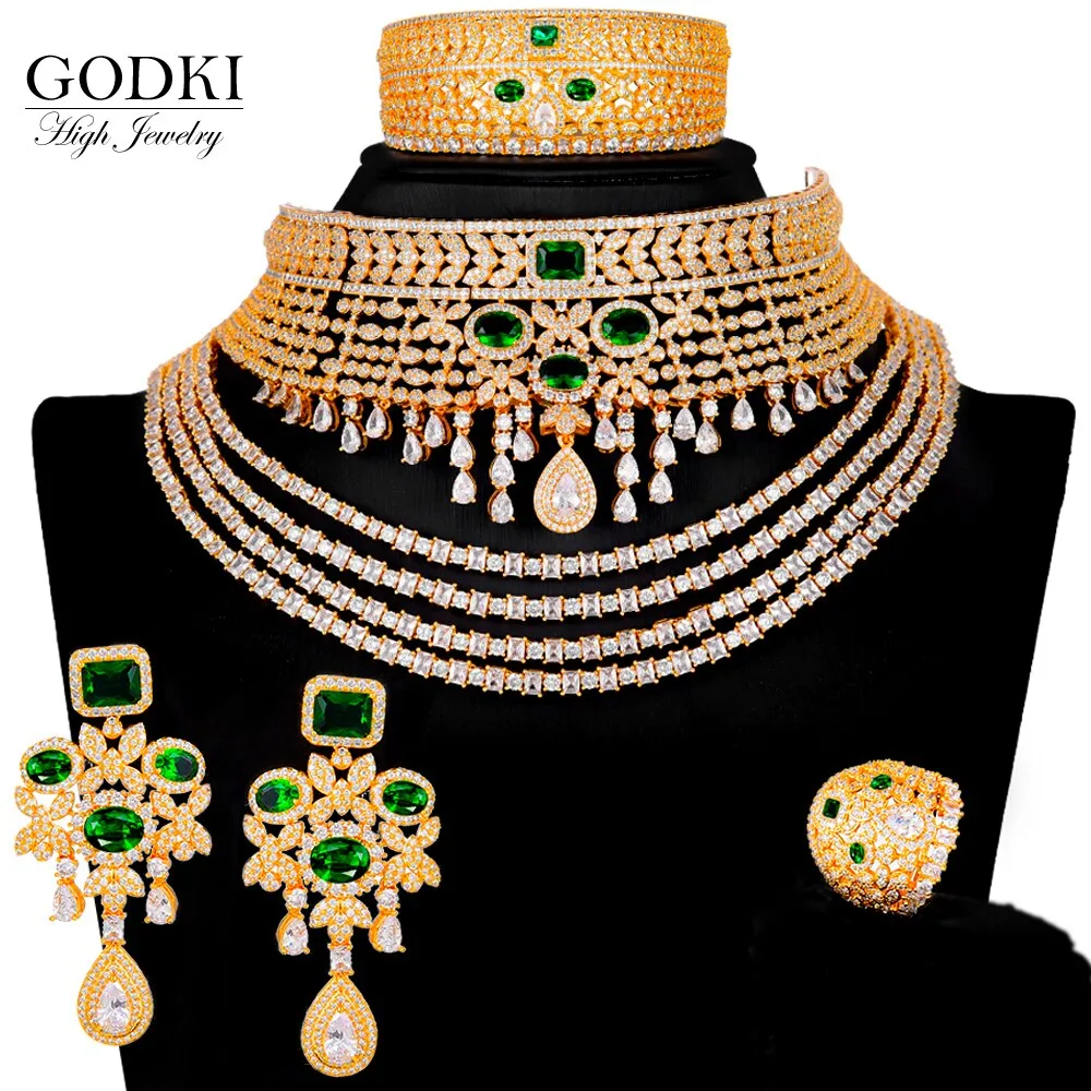 4PCS Luxury Big Chokers Jewelry Set