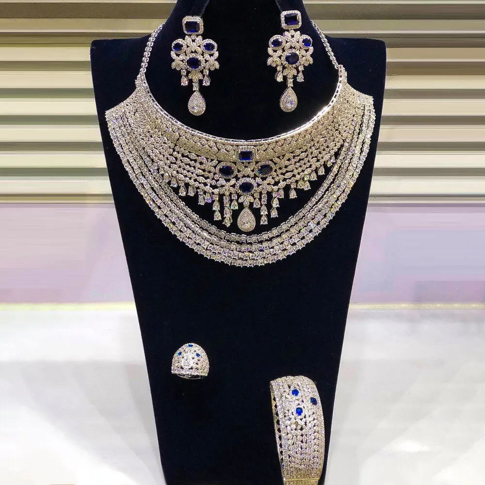 4PCS Luxury Big Chokers Jewelry Set