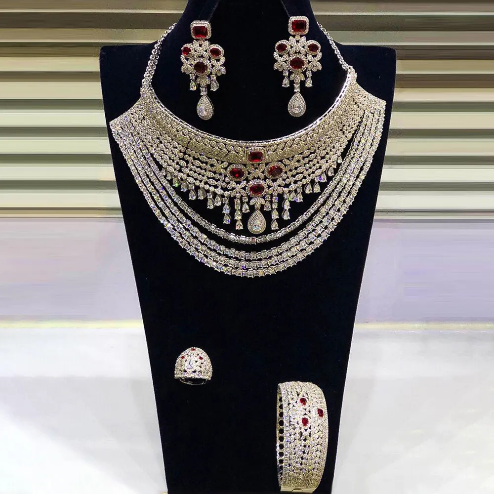 4PCS Luxury Big Chokers Jewelry Set