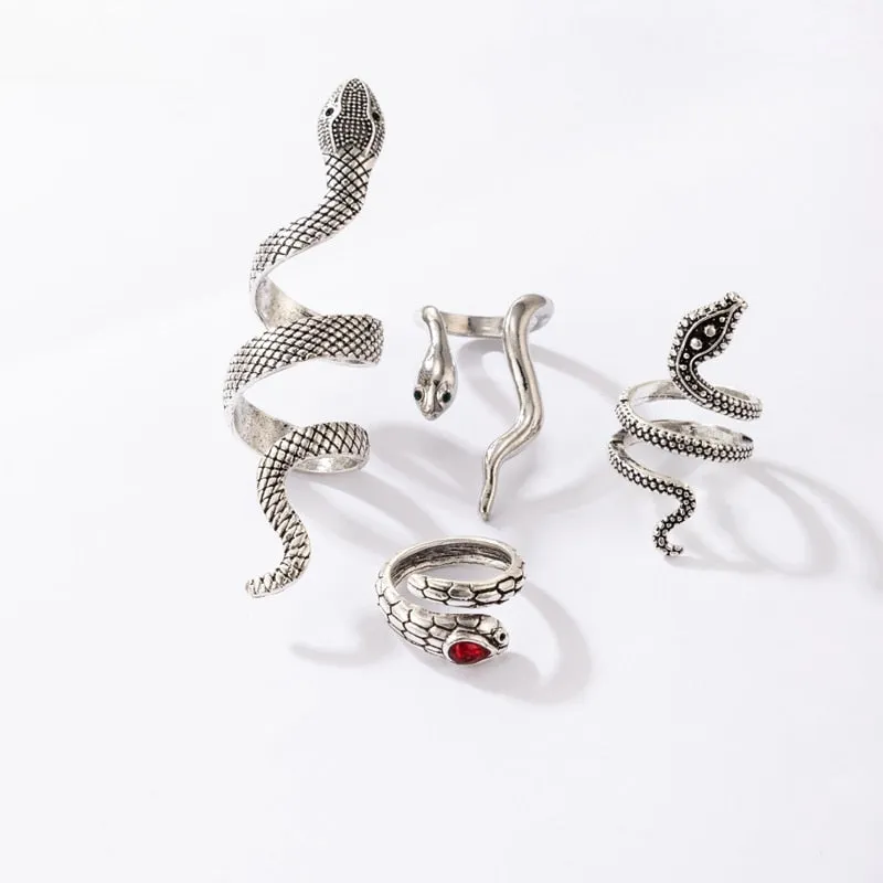 4pcs/set Bohe Snake Ring Sets