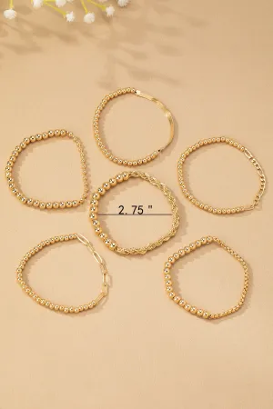 5 Chain Half Bead Stretch Bracelets