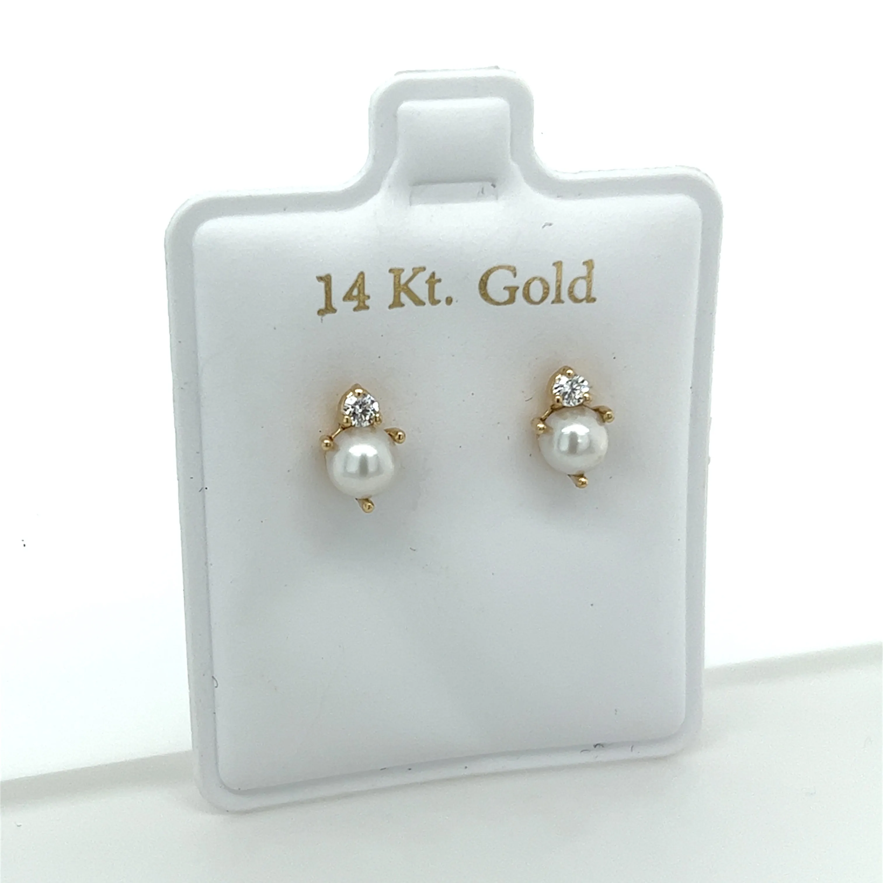 5mm Pearl And CZ Studs