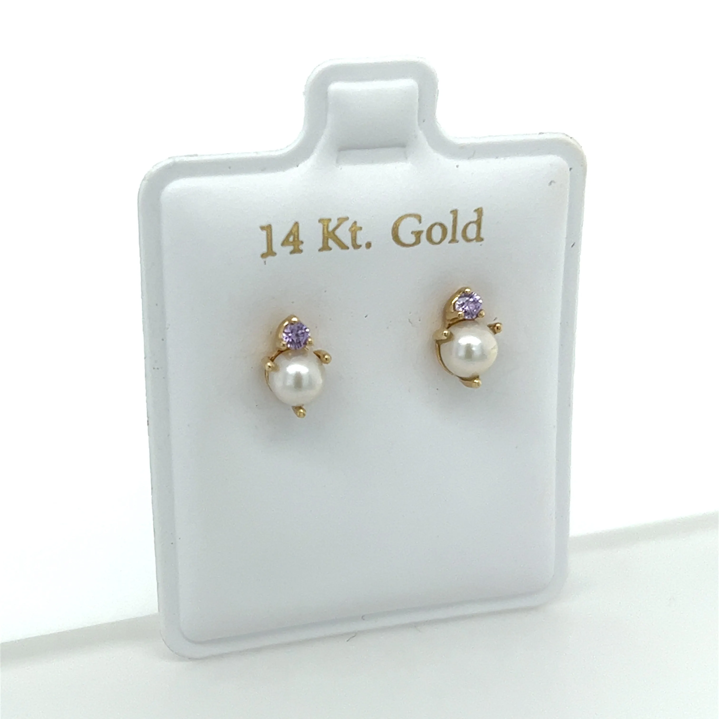 5mm Pearl And CZ Studs