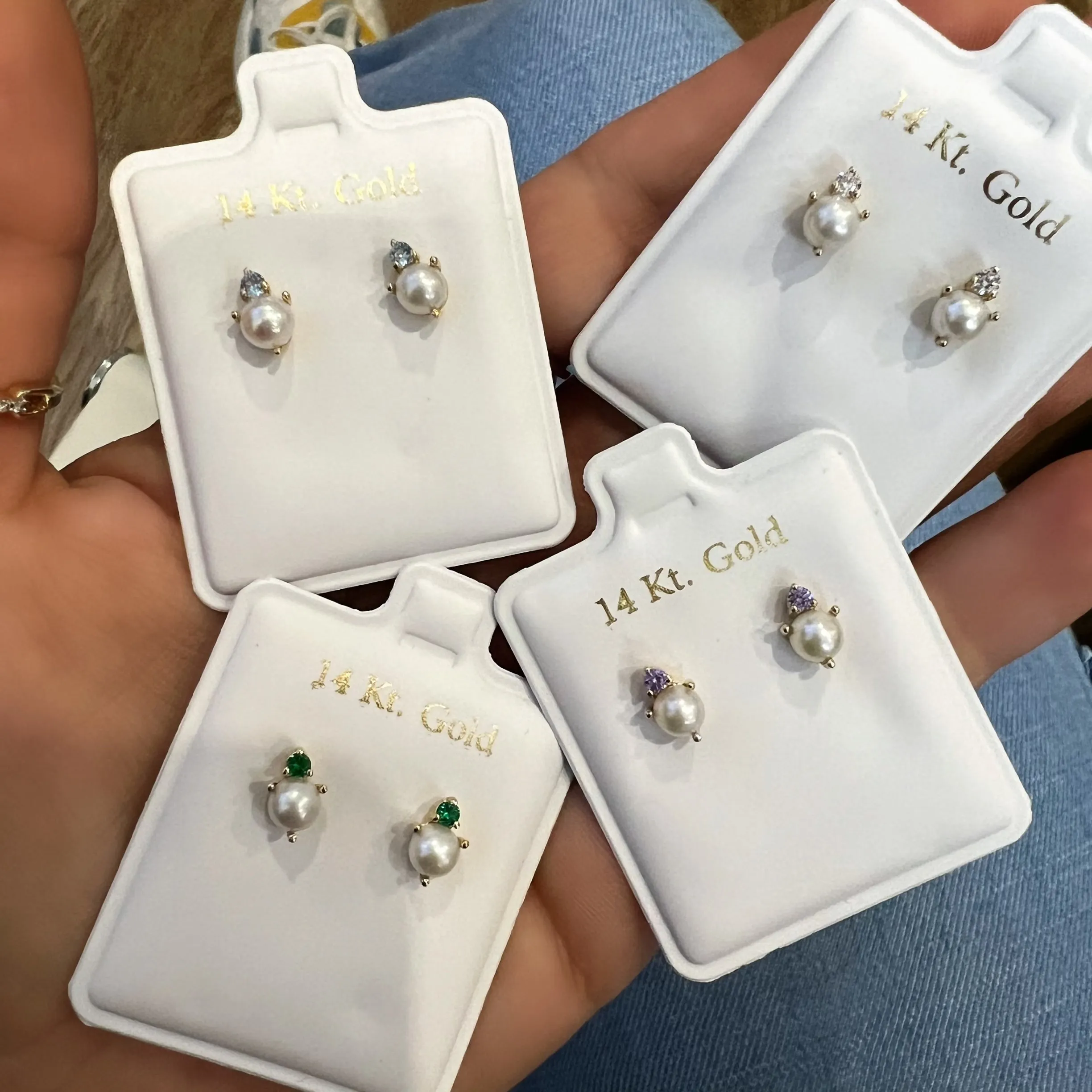 5mm Pearl And CZ Studs