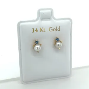 5mm Pearl And CZ Studs