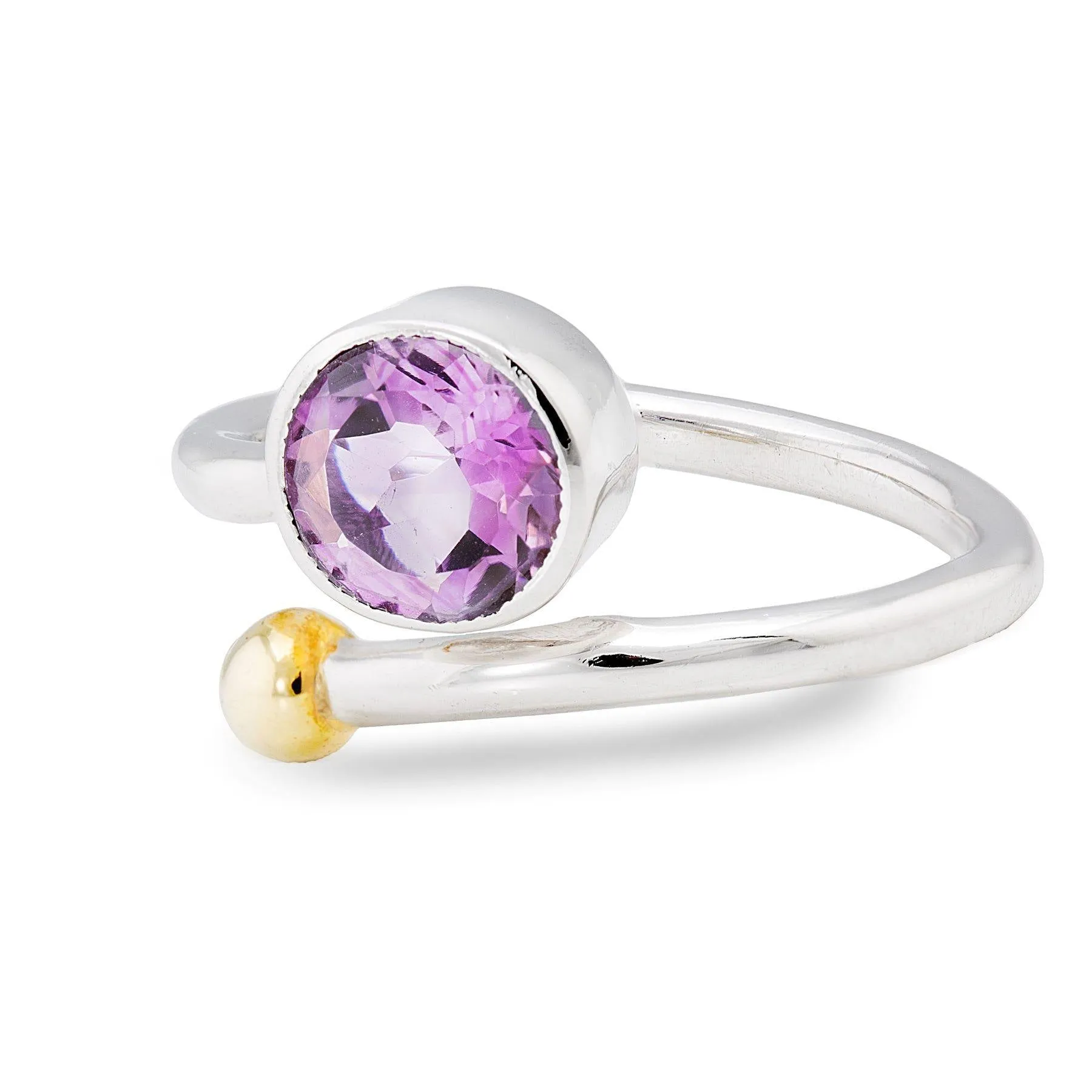 Adjustable Honeysuckle Ring in Silver Gold & gemstones