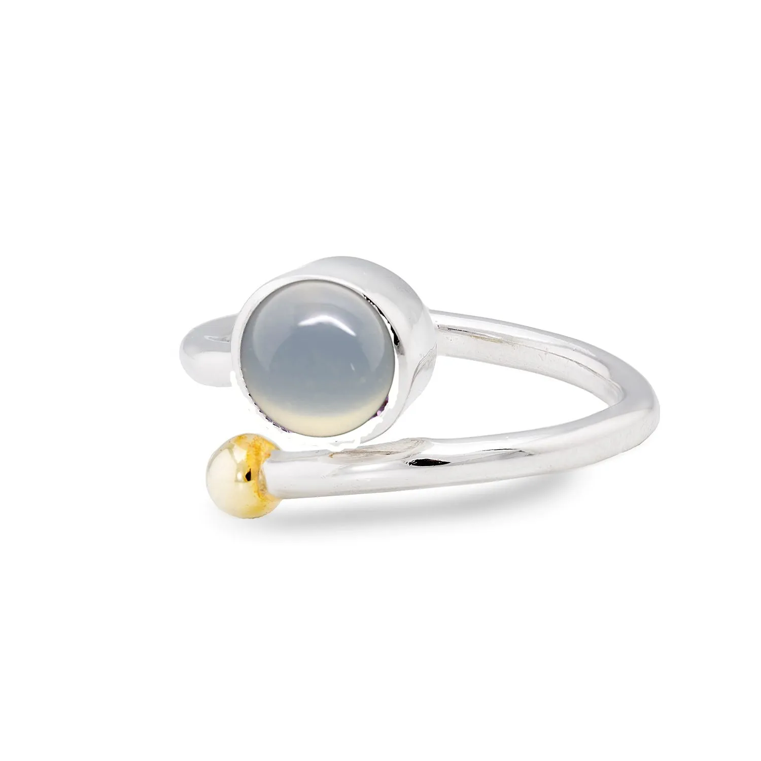 Adjustable Honeysuckle Ring in Silver Gold & gemstones