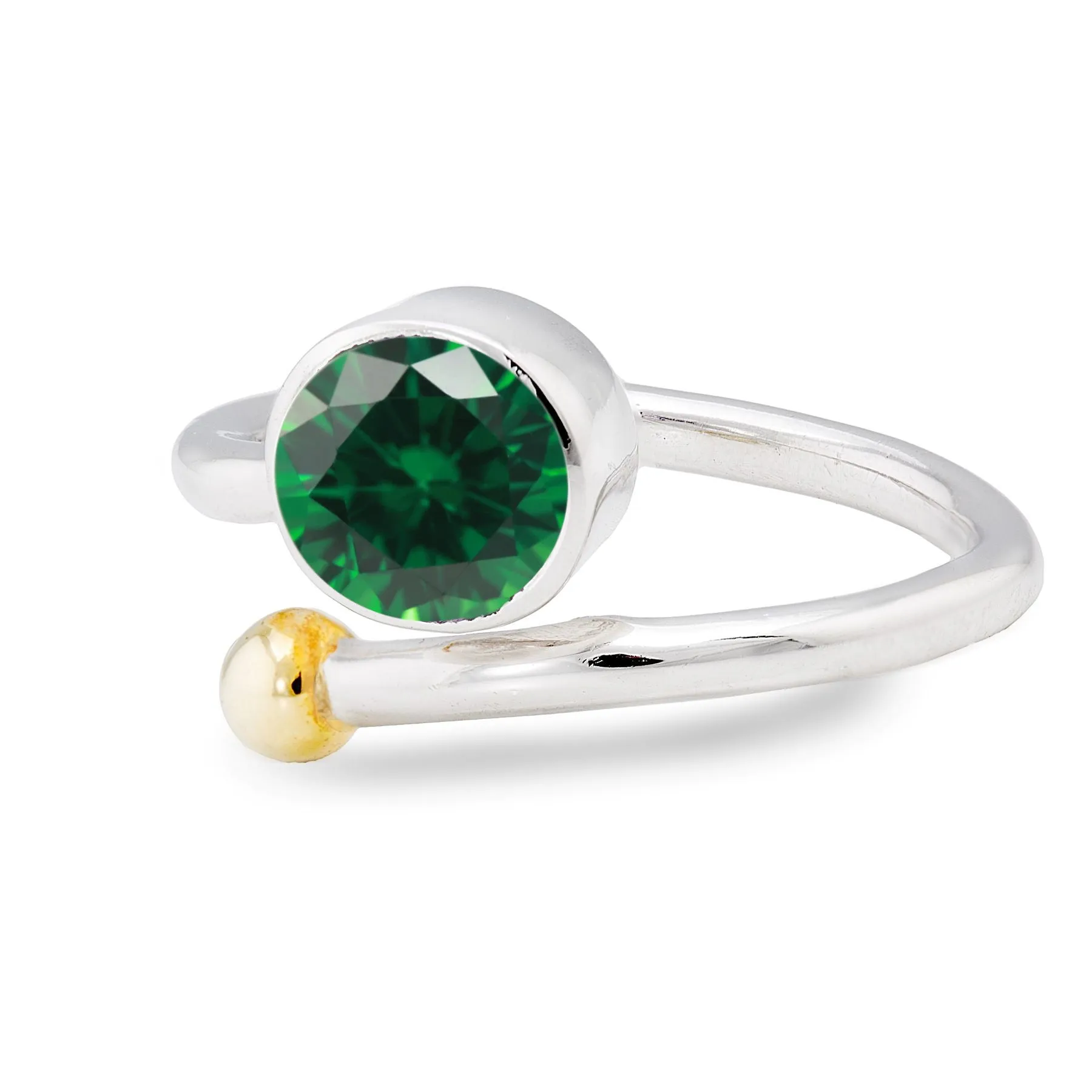Adjustable Honeysuckle Ring in Silver Gold & gemstones