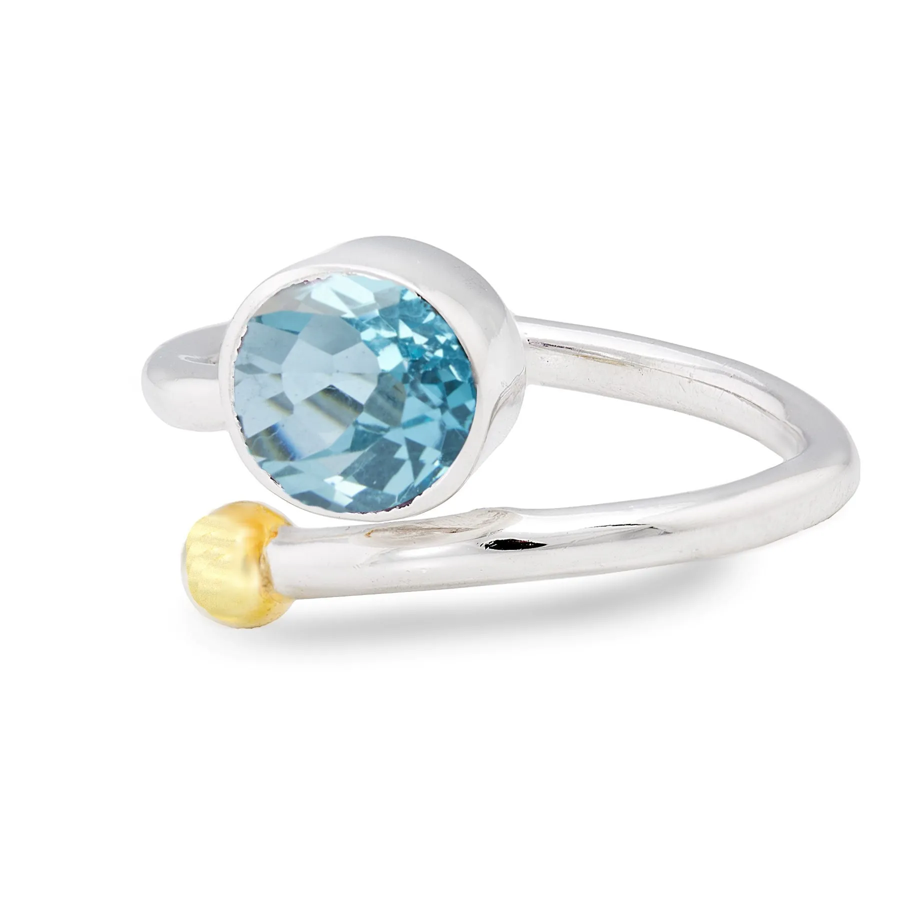 Adjustable Honeysuckle Ring in Silver Gold & gemstones