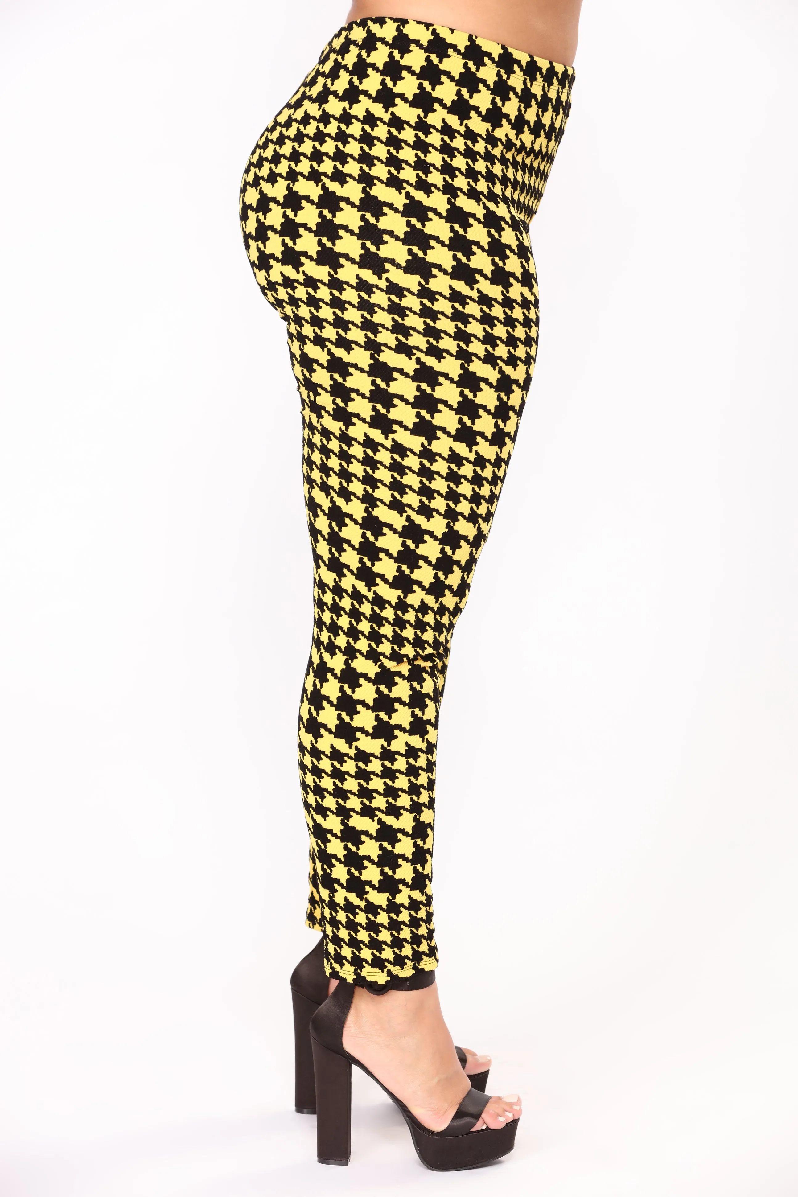 Alfie Houndstooth Pant Set - Yellow