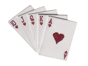 Alilang Crystal Rhinestone Royal Flush Poker Playing Hand Cards Brooch Pin