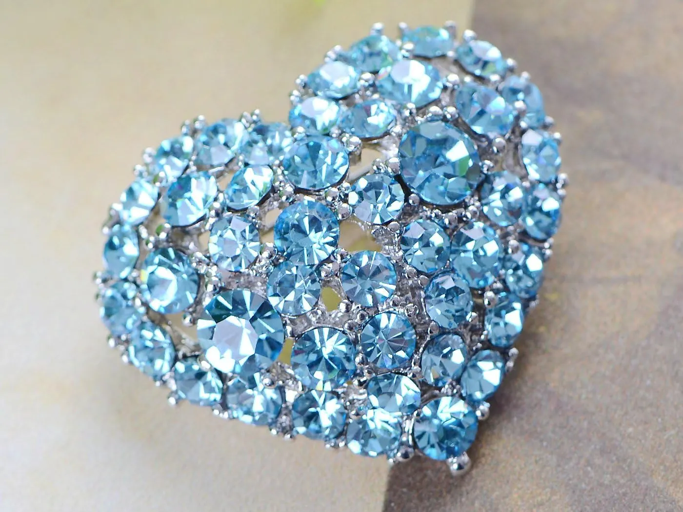 Alilang Womens Crystal Rhinestone Valentine Heart Love Brooch Pin