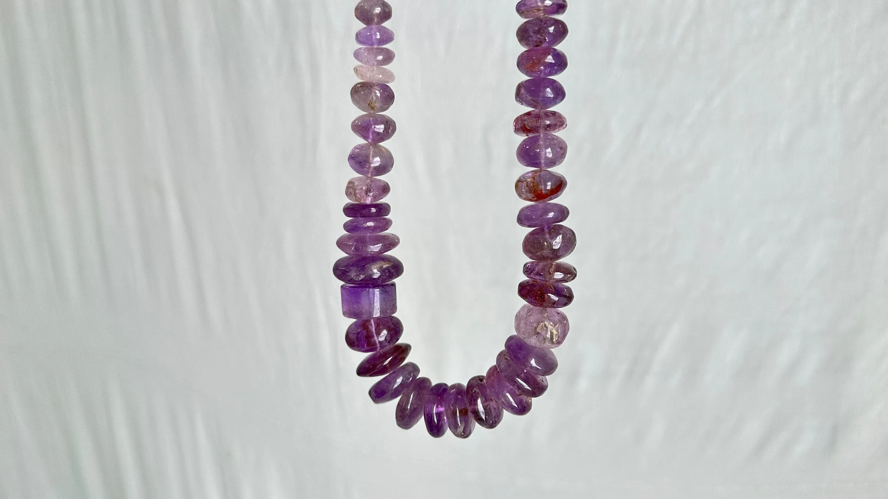 Amethyst & Silver Necklace. Sterling Silver. 0987
