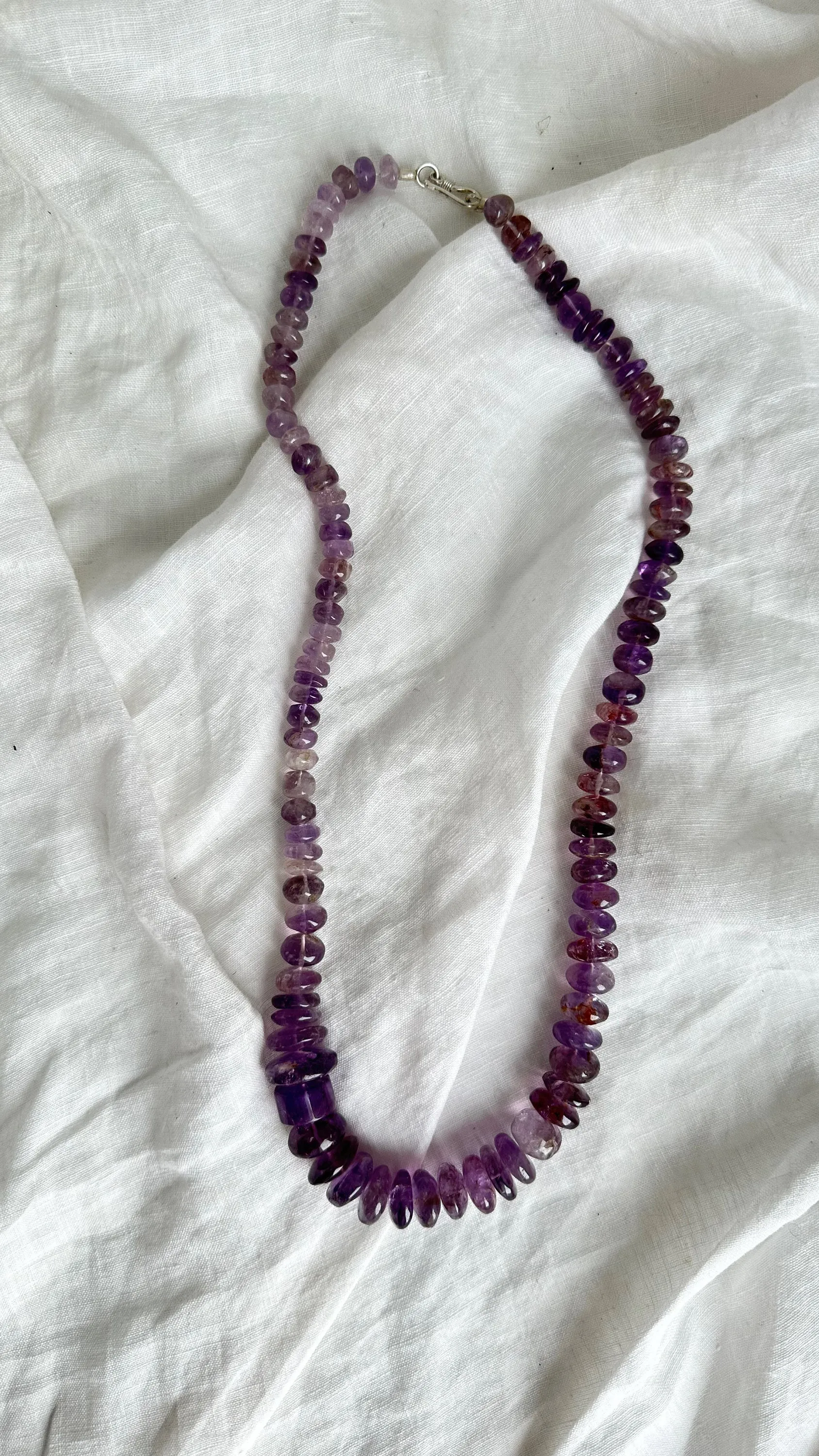 Amethyst & Silver Necklace. Sterling Silver. 0987
