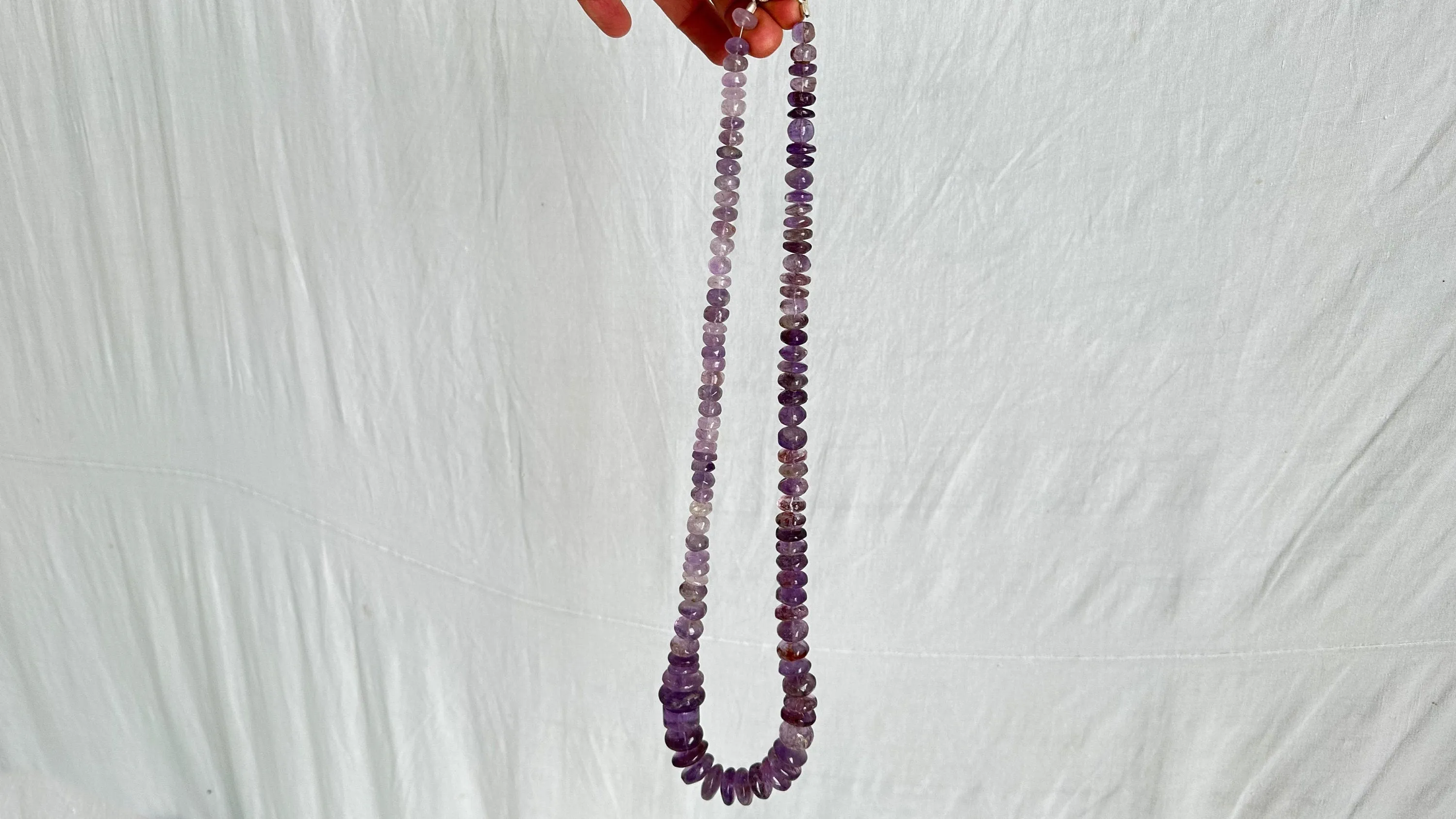Amethyst & Silver Necklace. Sterling Silver. 0987