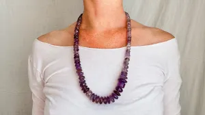 Amethyst & Silver Necklace. Sterling Silver. 0987