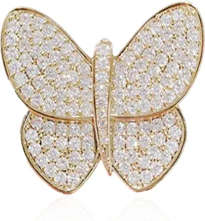 Anmpab Crystal Rhinestone Butterfly Colorful Brooch Elegant Lapel Pins Dress Accessories Jewelry for Women