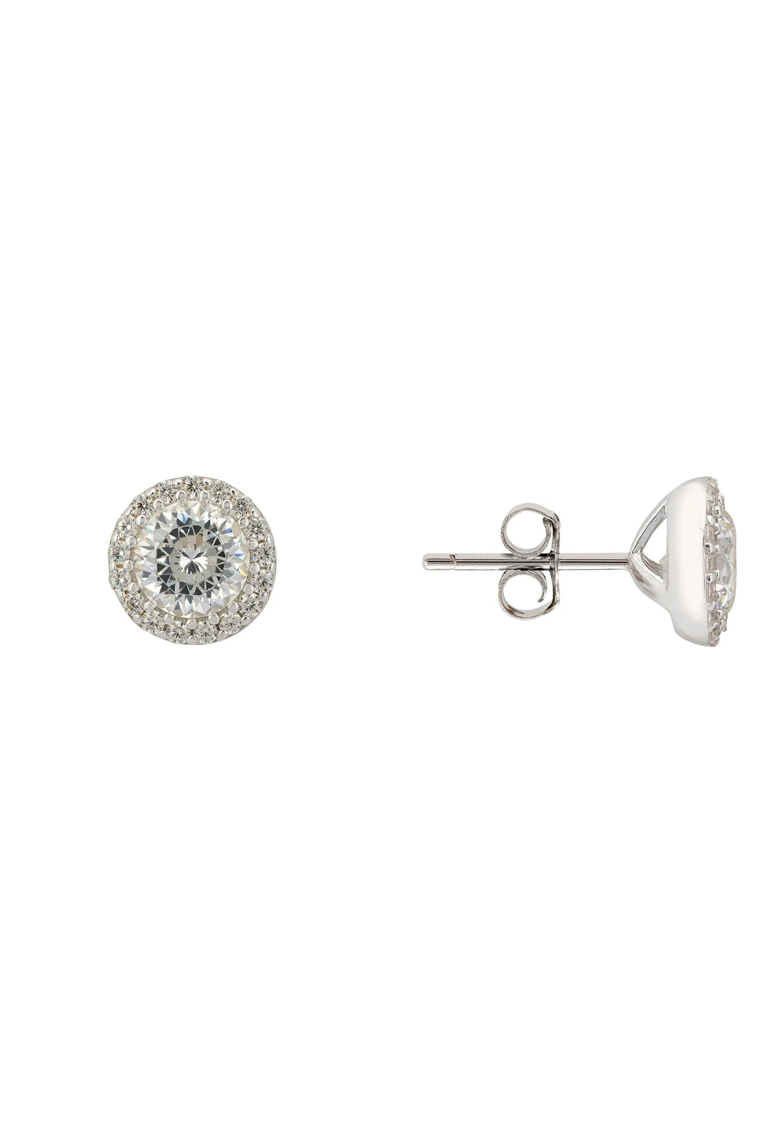 Aspen Moissanite Stud Earrings Silver