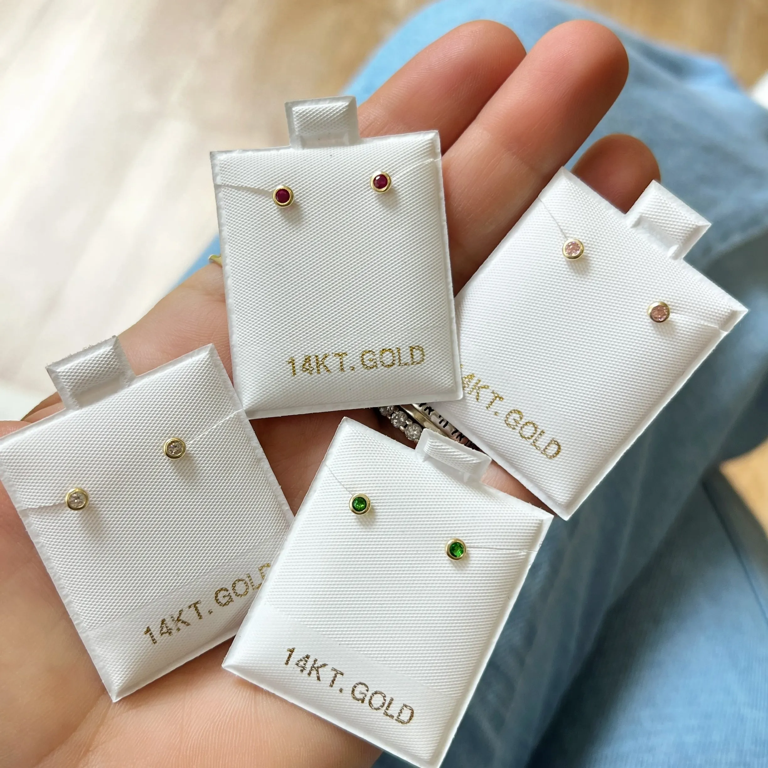 Bezel CZ Studs (3mm)