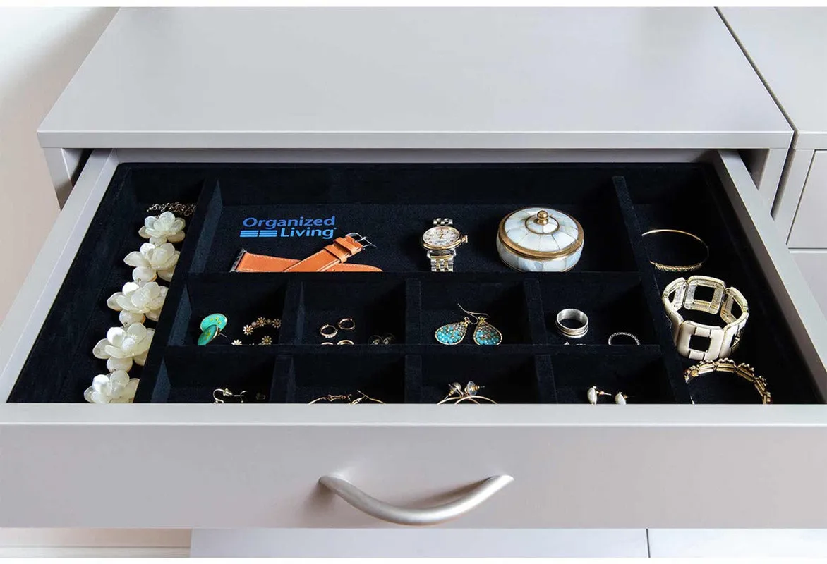 Black Velvet Jewelry Drawer Insert Tray