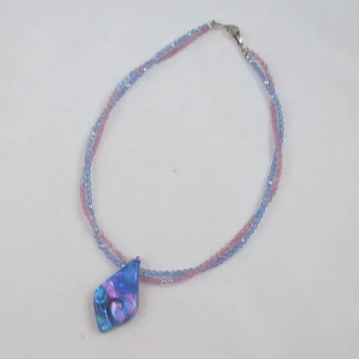 Blue & Pink Handmade Artisan Pendant Necklace