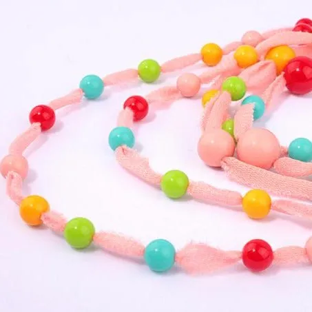 Bohemian Jewelry Multilayer Resin Bead Necklace for Women as Sweater Accessories