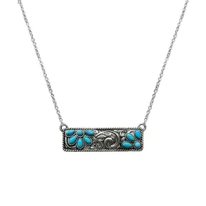 Casper Silver & Turquoise Fashion Bar Necklace