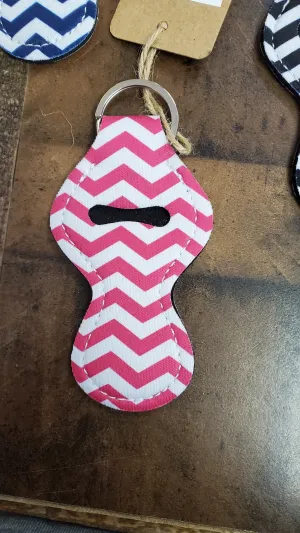 Chevron Chapstick Holder Key Rings