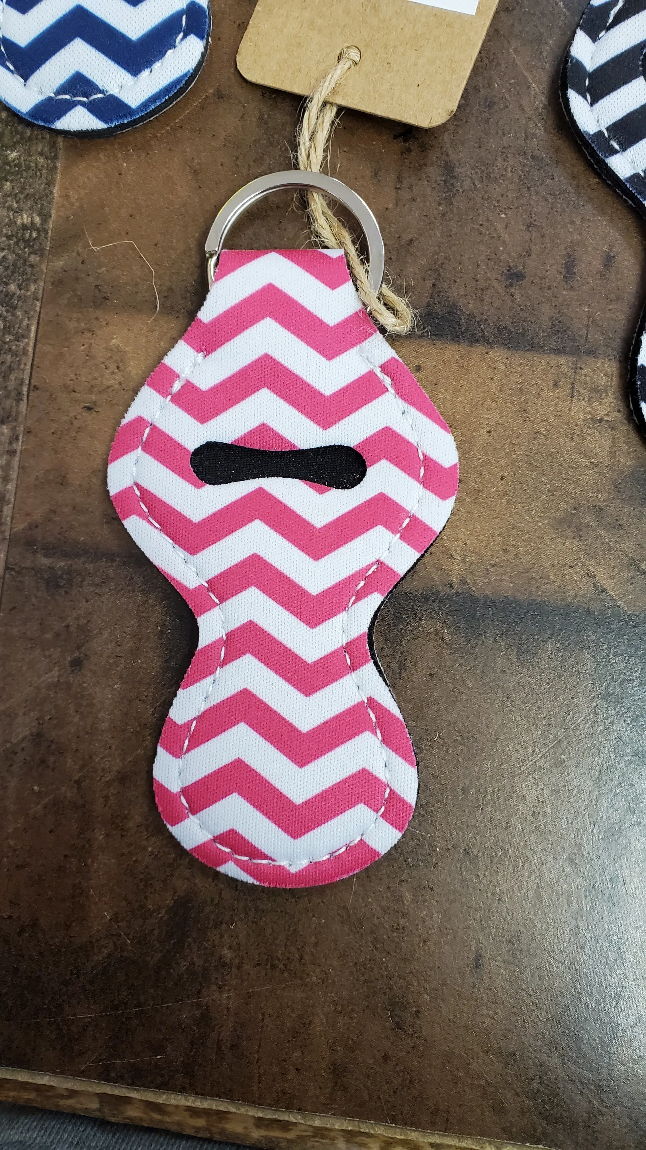 Chevron Chapstick Holder Key Rings