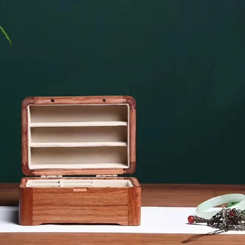Chinese Rose Pear Solid Wood Small Jewelry Storage Box