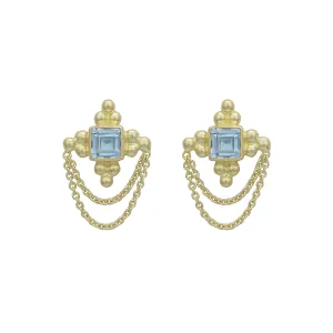 Chloe 14K Gold Blue Topaz Earrings