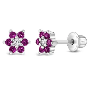 Cluster Flower CZ Earrings