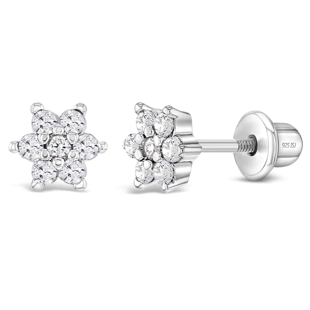 Cluster Flower CZ Earrings