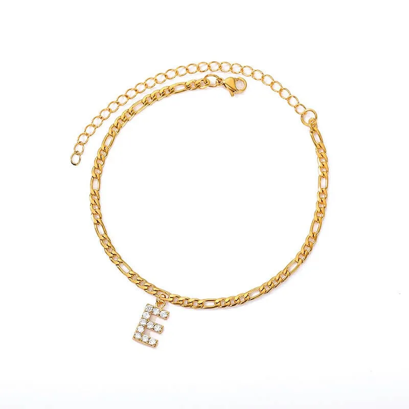 Dangle Initial Anklet