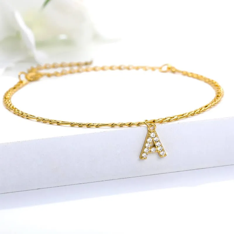 Dangle Initial Anklet