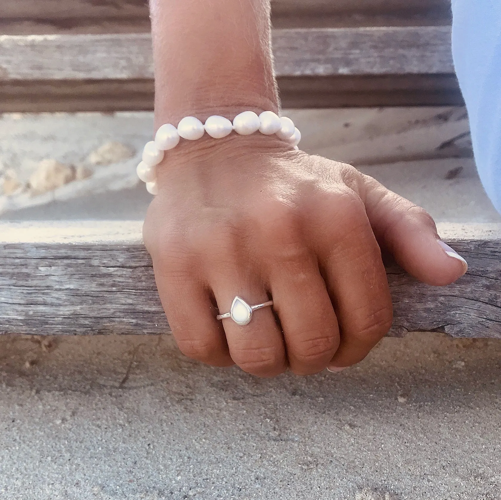 Dew Drop Mother of Pearl Ring