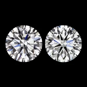 DIAMOND STUD EARRINGS 1ct GIA CERTIFIED H SI2 EXCELLENT CUT ROUND PAIR NATURAL